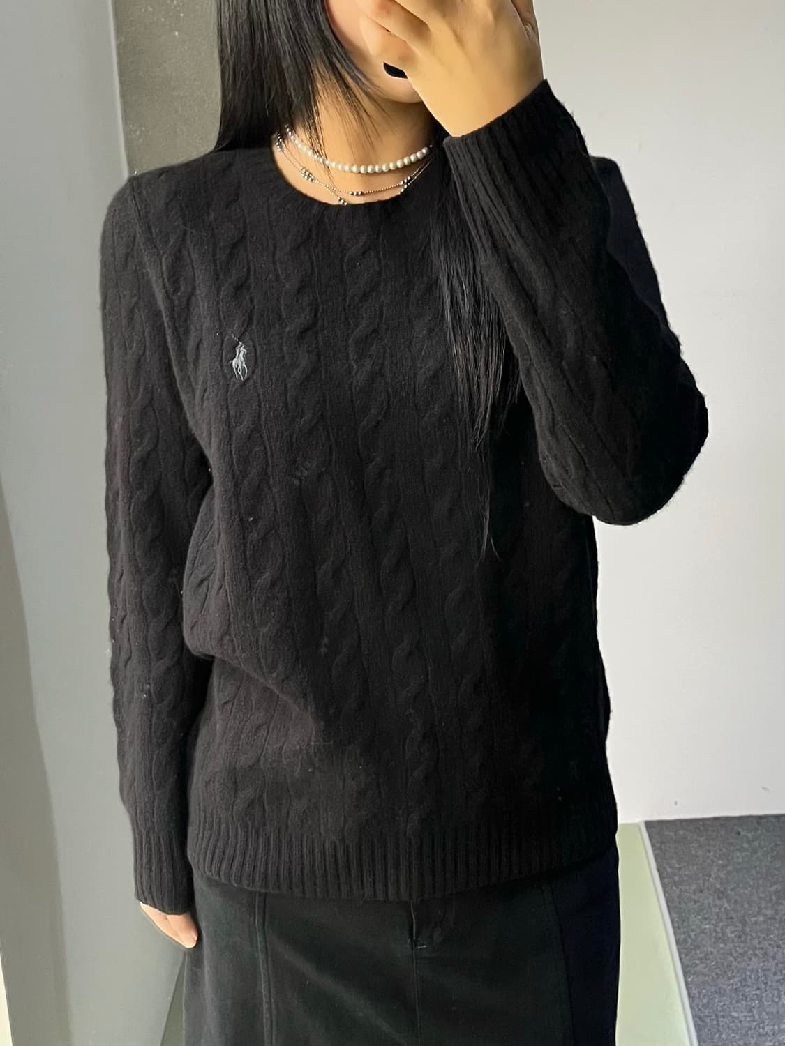 폴로 랄프 로렌 QR 라벨 케이블 니트 상품이미지2