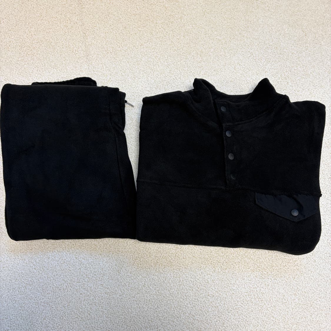 새상품 기모 후리스 상하의 세트 블랙/네이비 상품이미지6