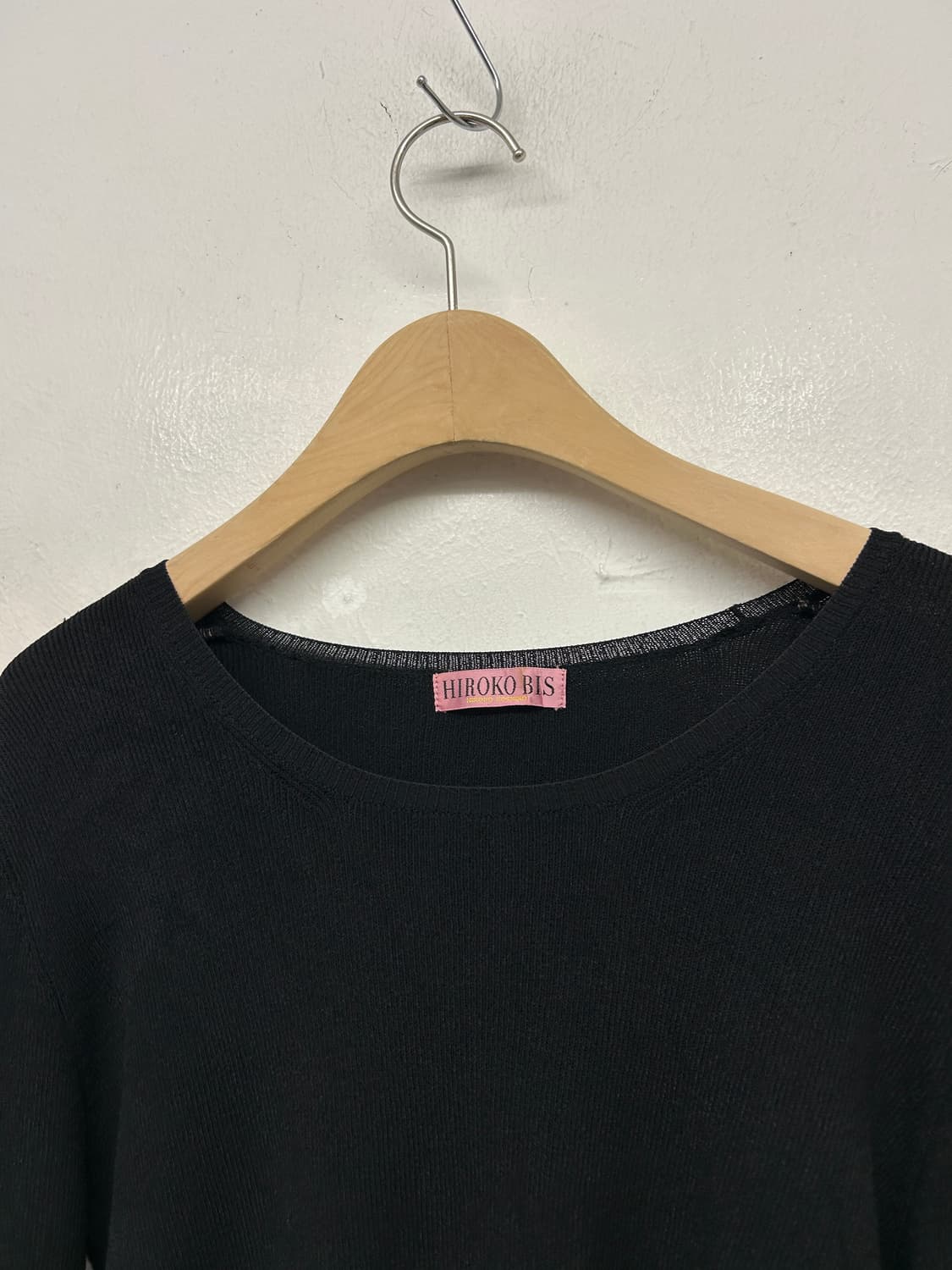 HIROKO BIS 블랙 레이온 긴팔 니트 상품이미지2