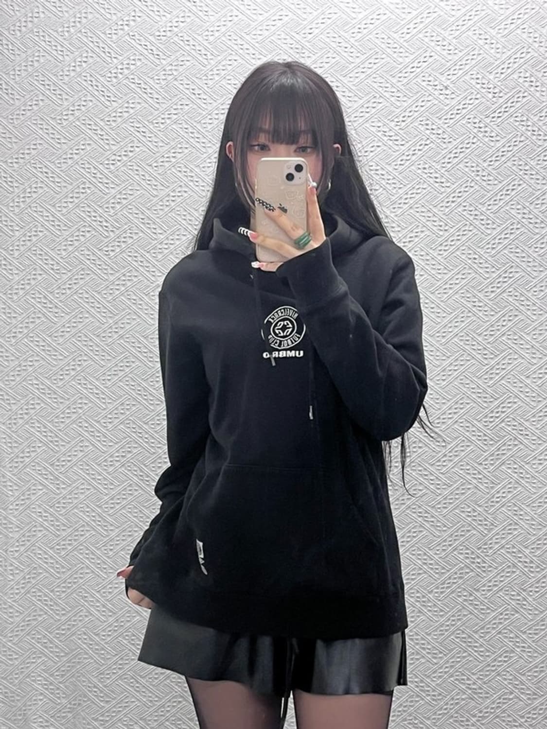 엄브로 X 니벨크랙 올드스쿨 스트릿 백로고 후드티 M C10419 상품이미지2