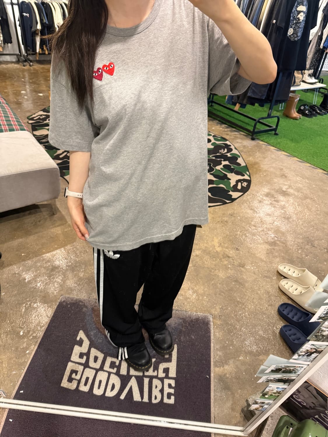 꼼데가르송 반팔 티셔츠 그레이 XL 상품이미지5