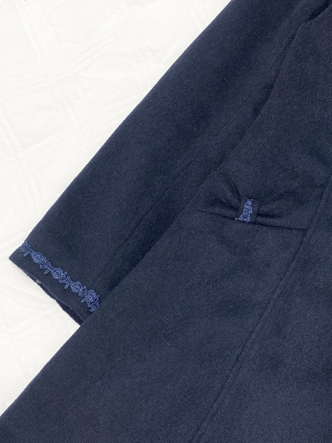 ꒰ঌ 엑시즈팜 크로셰 네이비 코트໒꒱ 상품이미지3