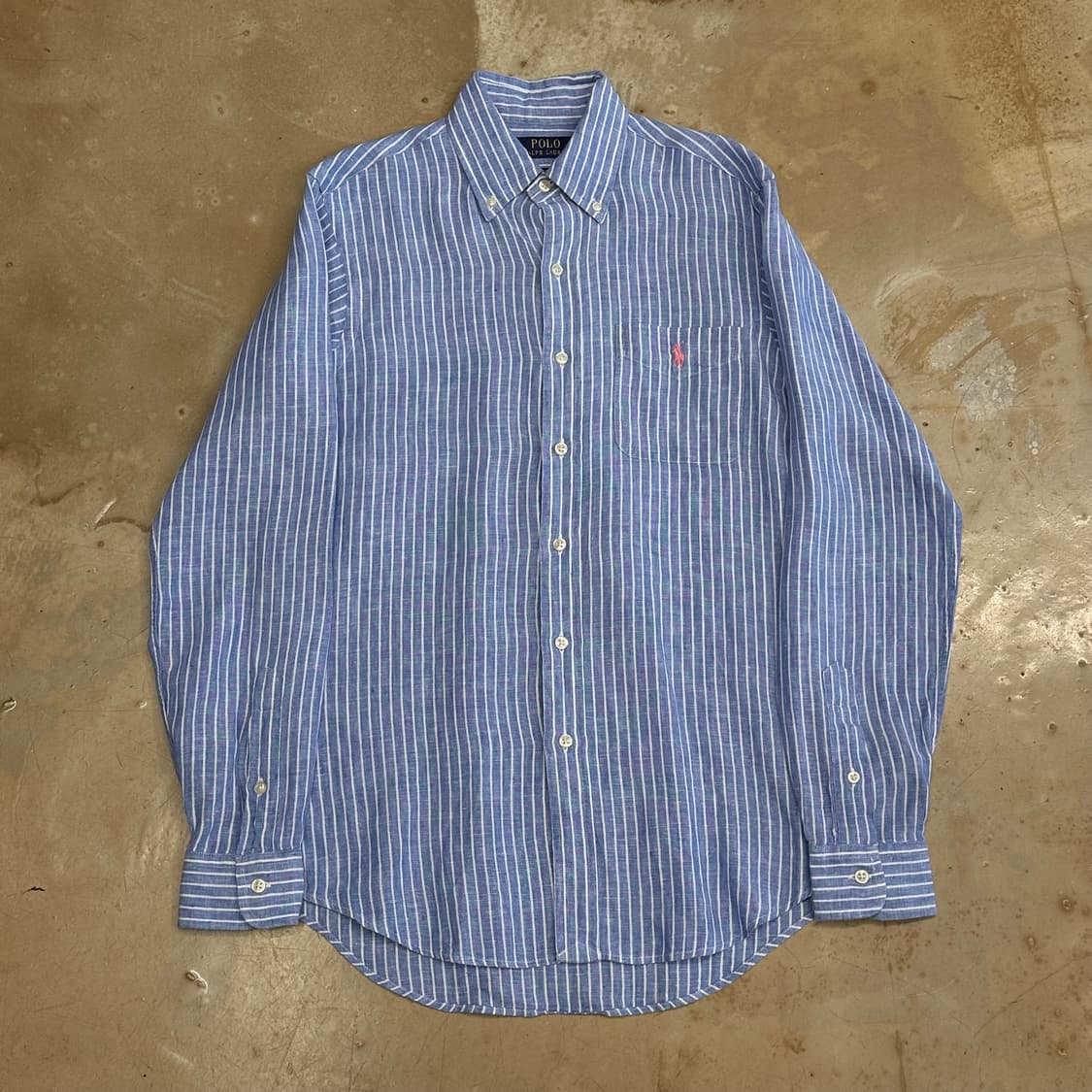 XS 폴로랄프로렌 클래식핏 린넨 스트라이프 셔츠 상품이미지2