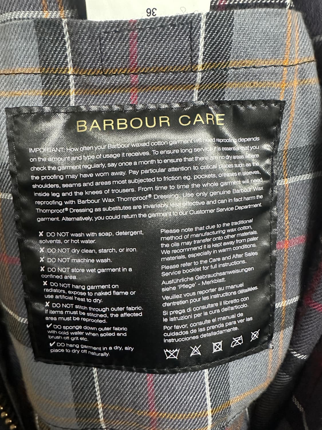 바버 왁스 코튼 코트 상품이미지4