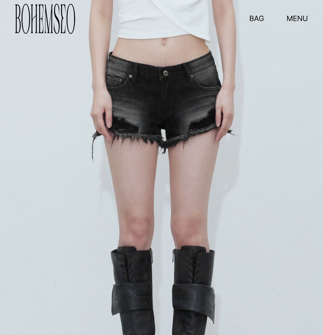 보헤미안서울 Darkness low waist shorts L 상품이미지1