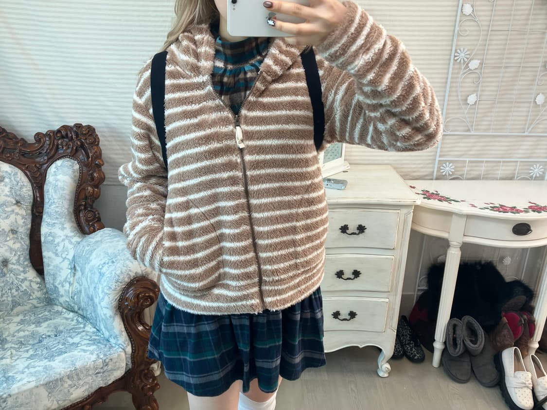 jpn vintage cocoa brown hood fleece 상품이미지1