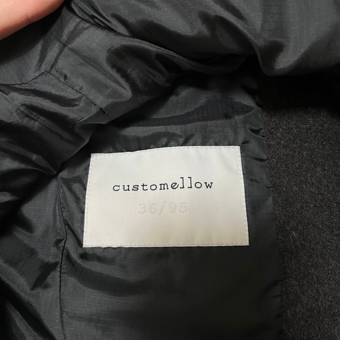 커스텀멜로우 스탠드넥 울 싱글 코트패딩 점퍼 [다크브라운] M/95 상품이미지4