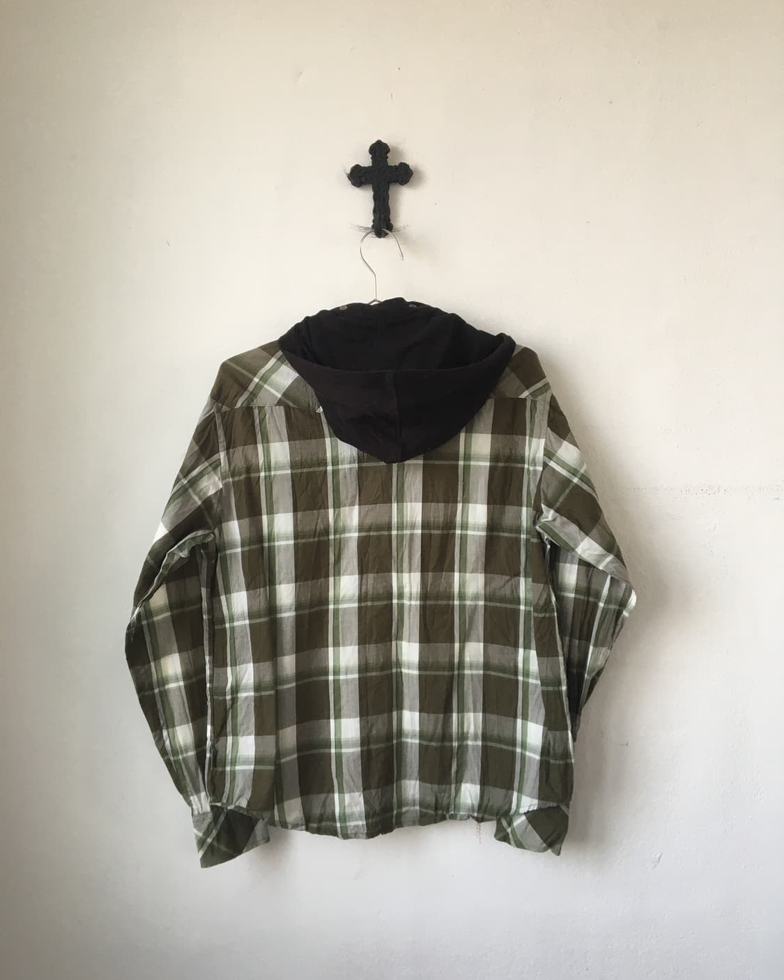 Hood layered check pattern shirt 상품이미지3