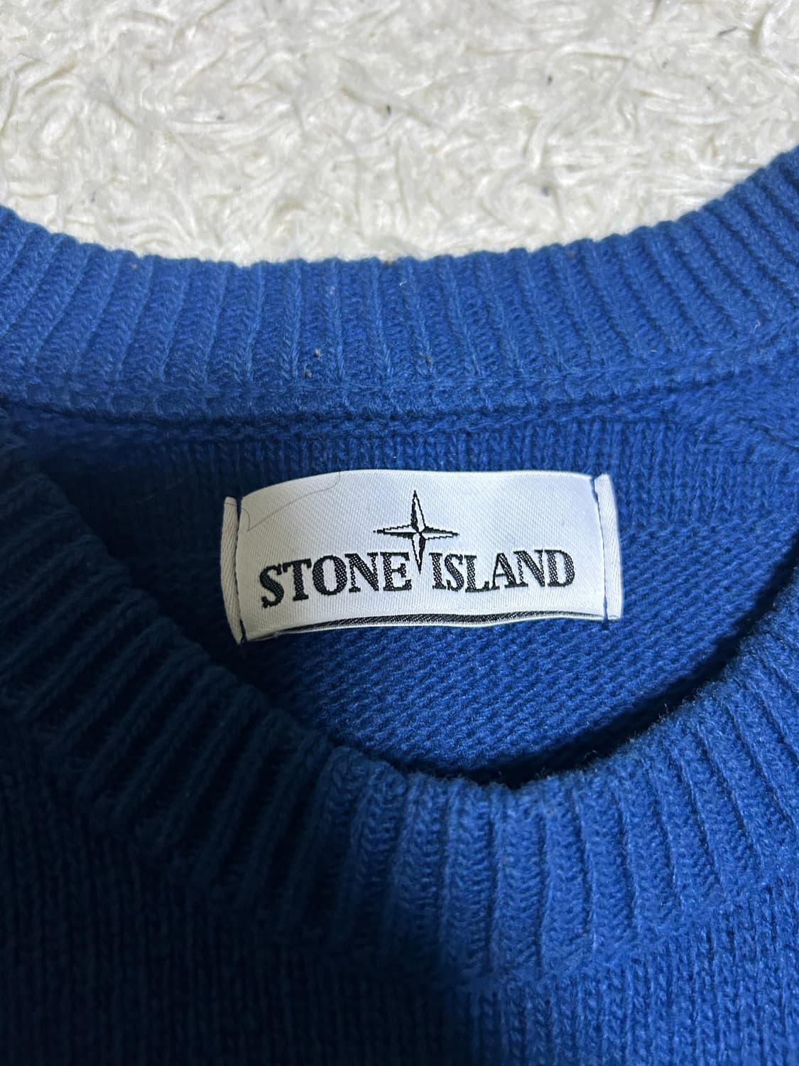 [새상품급, L] 스톤아일랜드 울 니트 백화점판 네이비 상품이미지2