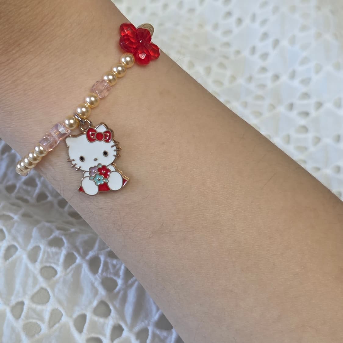 [핸드메이드] 키티 팬던트 비즈팔찌 상품이미지4