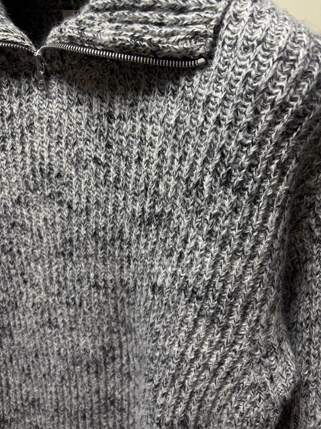 [4] 오라리 울 베이비 알파카 믹스 립 집업 터틀넥 니트 상품이미지7