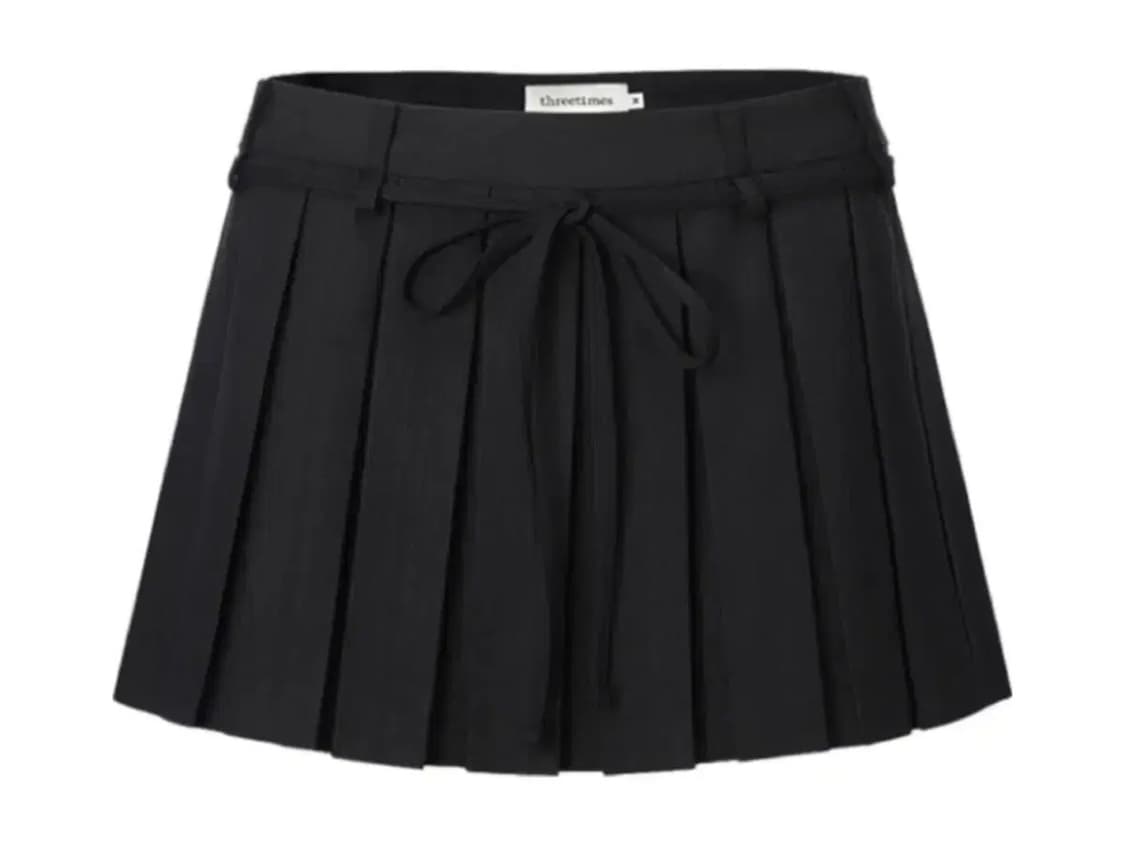 쓰리타임즈 치어리 스커트 블랙 m (실착o,텍o) 상품이미지1