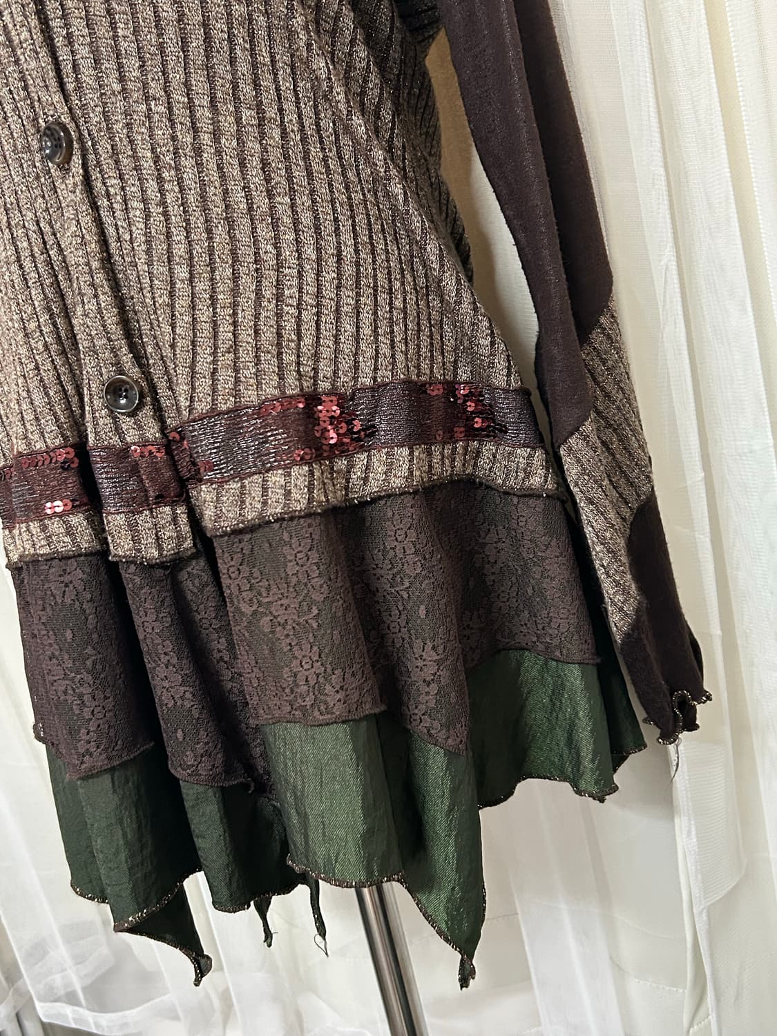 빈티지 오리엔탈 페어리 브라운 니트 가디건 상품이미지3