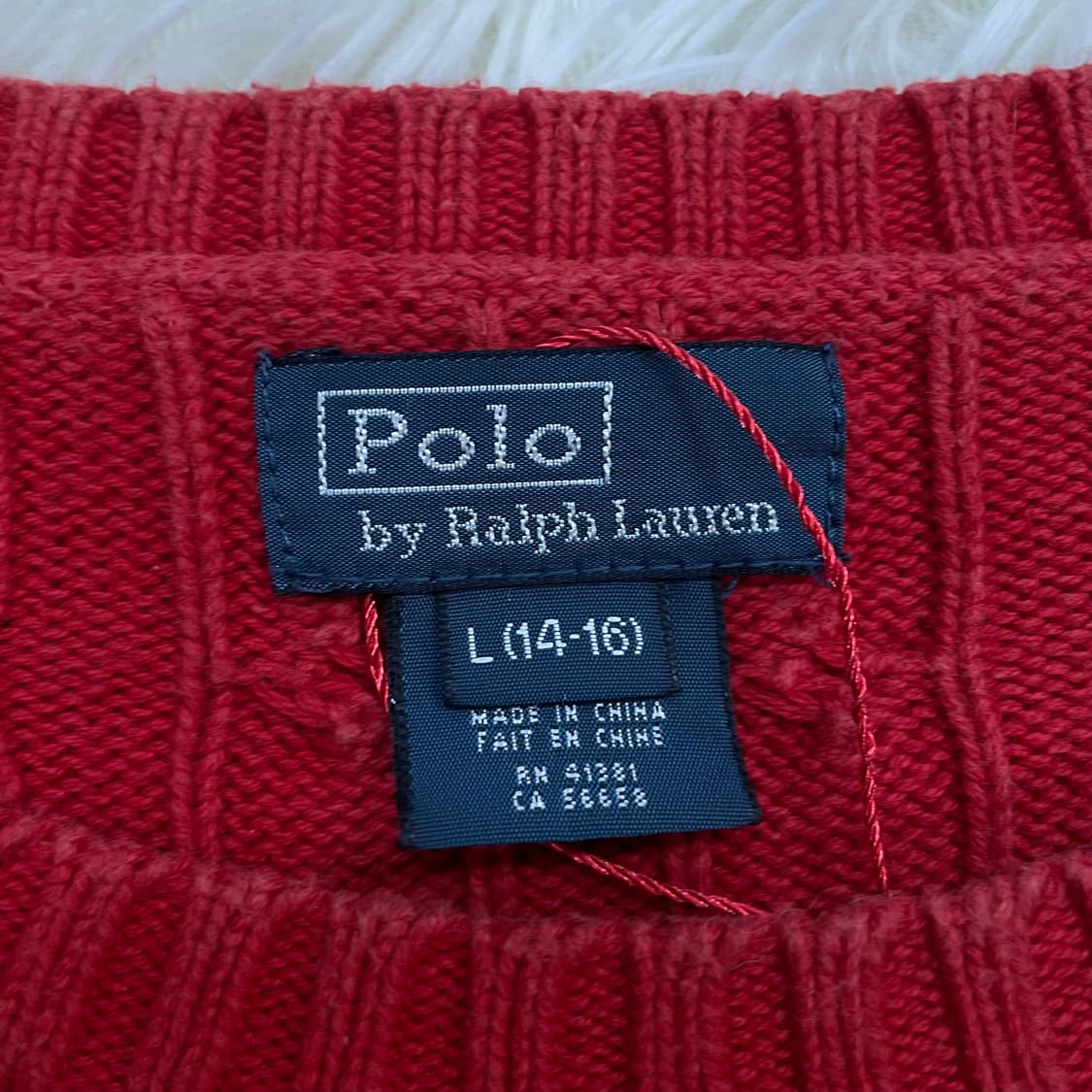 폴로 랄프로렌 포니 로고 케이블 니트 레드 상품이미지4