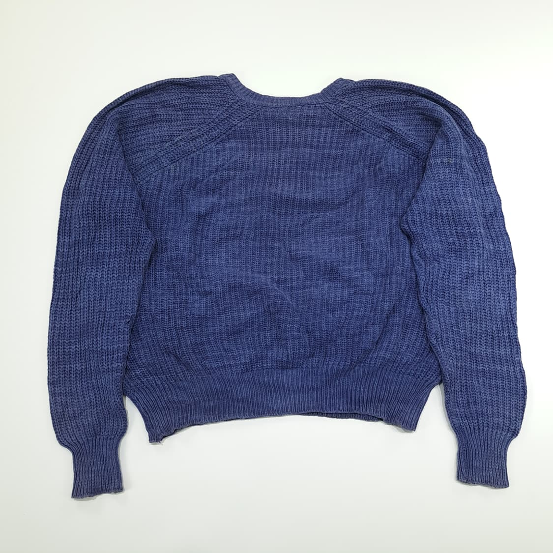 CN895 L 엘엘빈 80s USA 인디고 블루 긴팔 니트 스웨터 상품이미지7