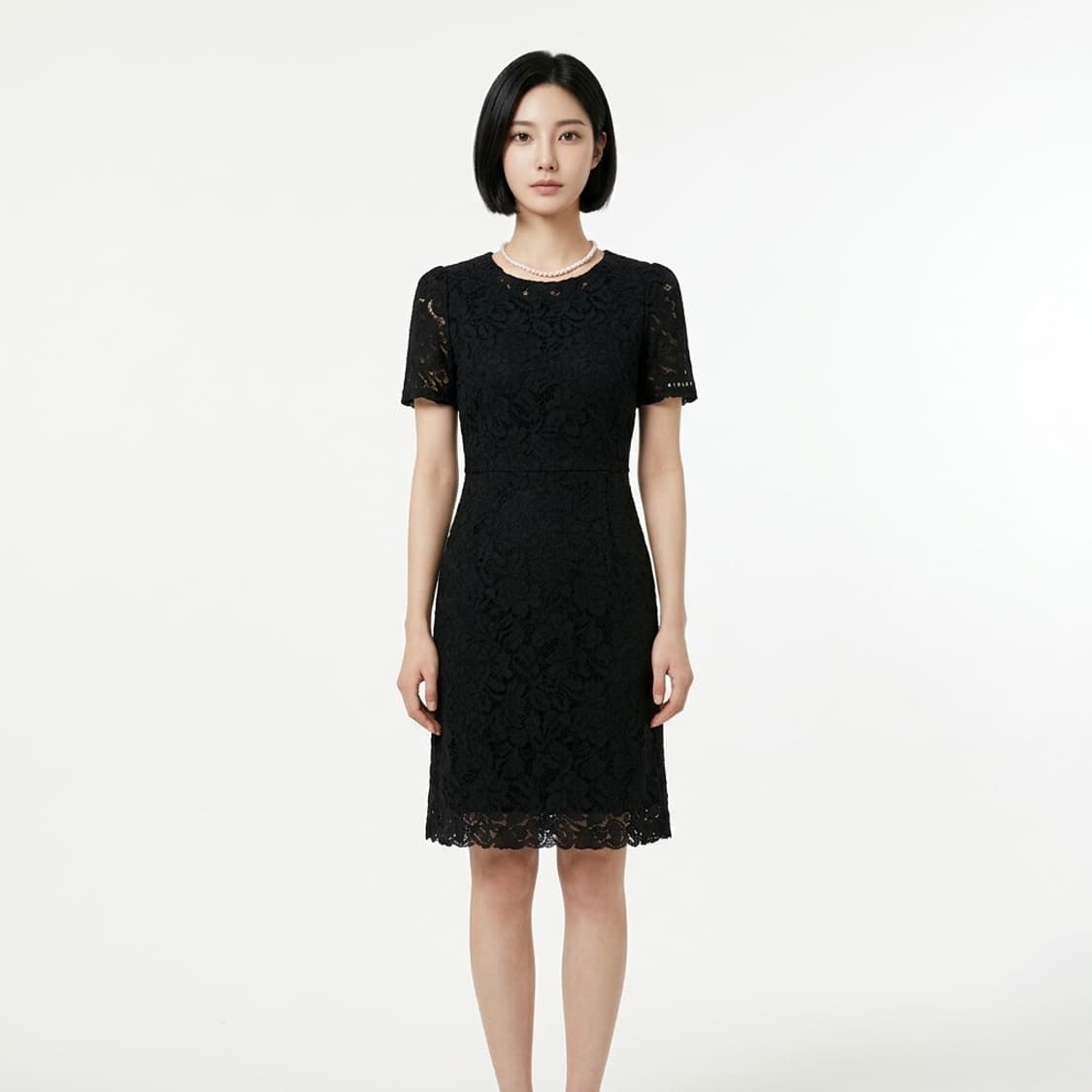 시슬리 검정 레이스 원피스 상품이미지1