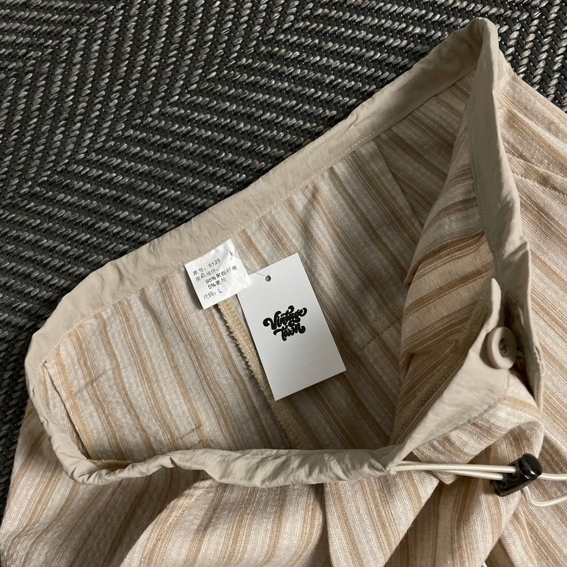 빈티지 우븐 스트라이프 와이드 트랙팬츠o 3746 상품이미지5