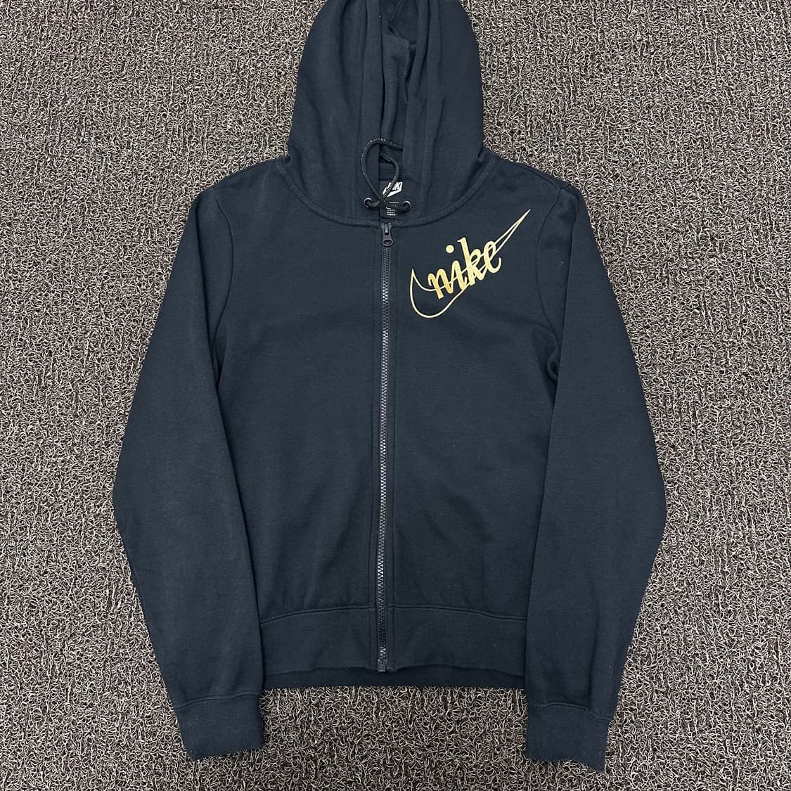 NIKE 나이키 기모 여성 금장 로고 후드집업 블랙 XS 상품이미지1
