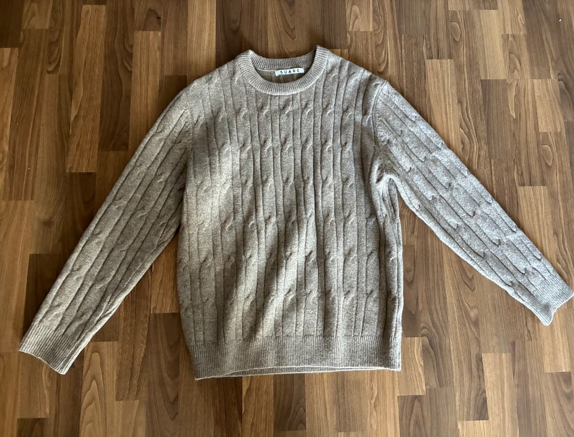 수아레 케이블 라운드 니트 오트밀 m 상품이미지2