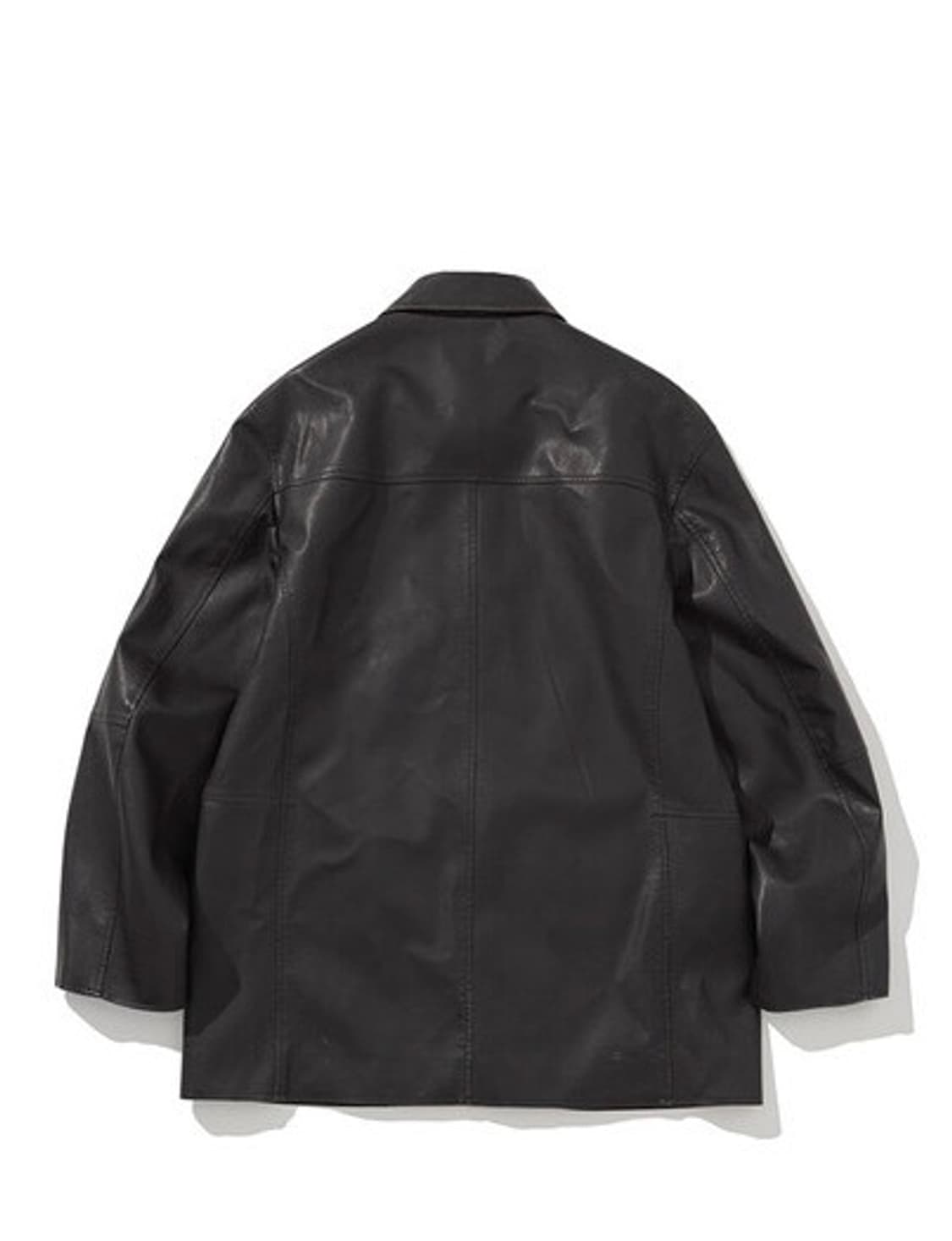 유니폼브릿지 vegan leather car coat black wash 상품이미지3