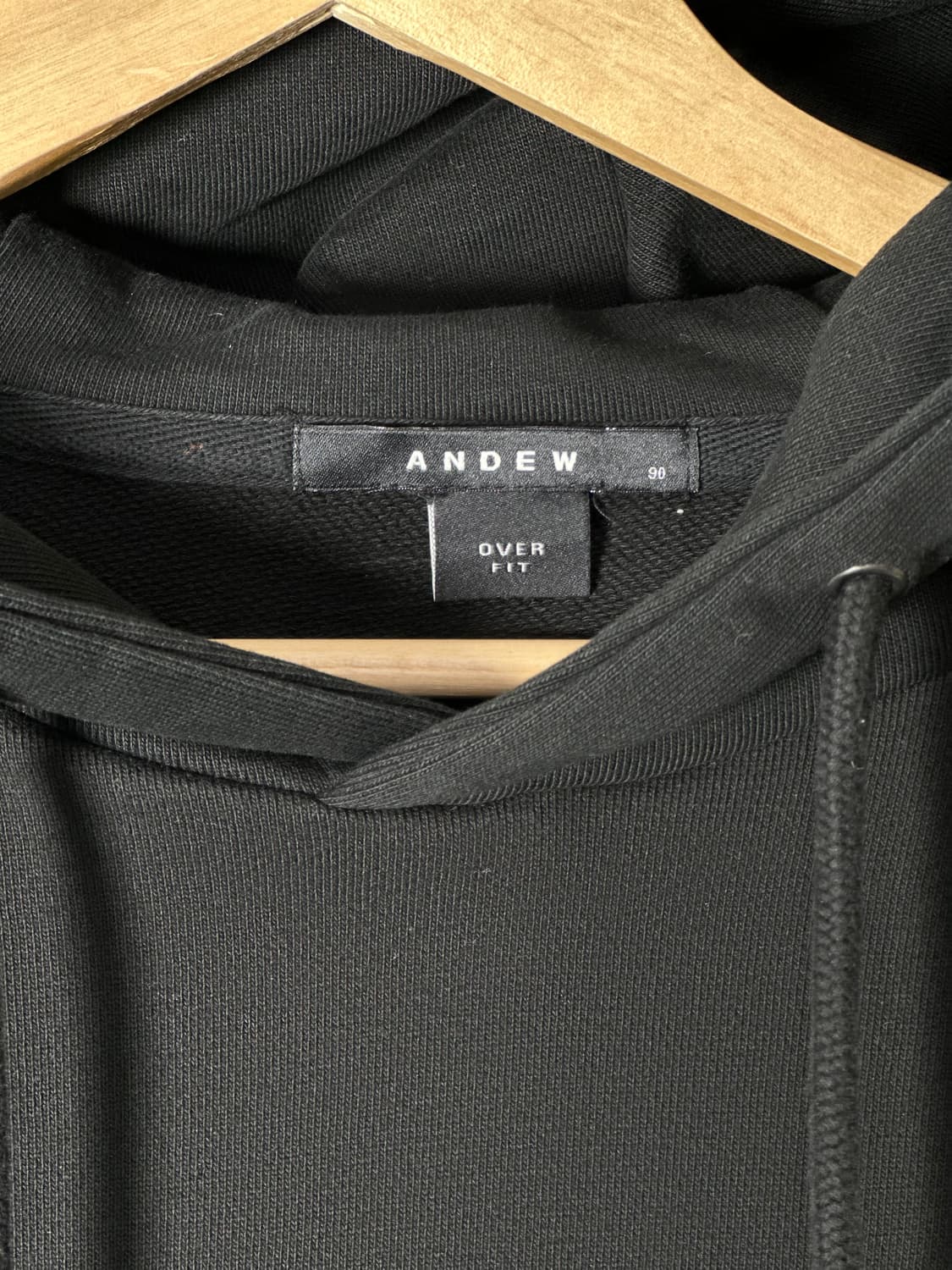 앤듀 오버핏 블랙 후드티 상품이미지4