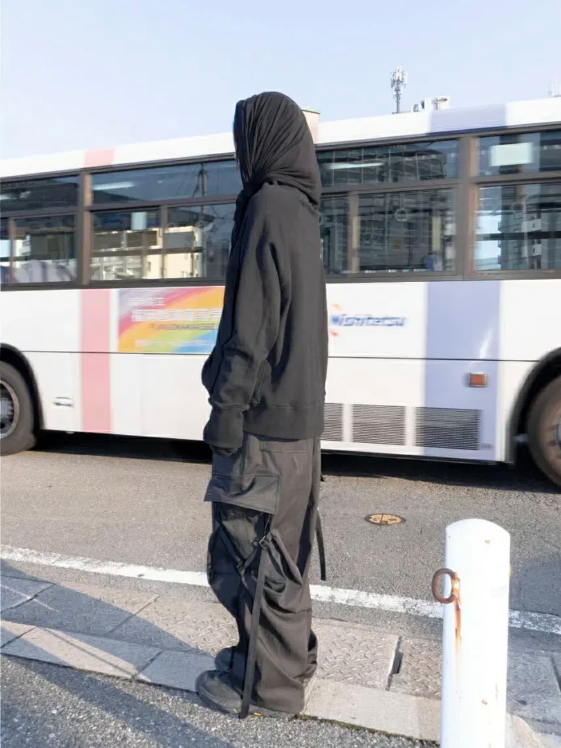 우화 STRAP WIDE CARGO PT카고 팬츠 바지 블랙 상품이미지2