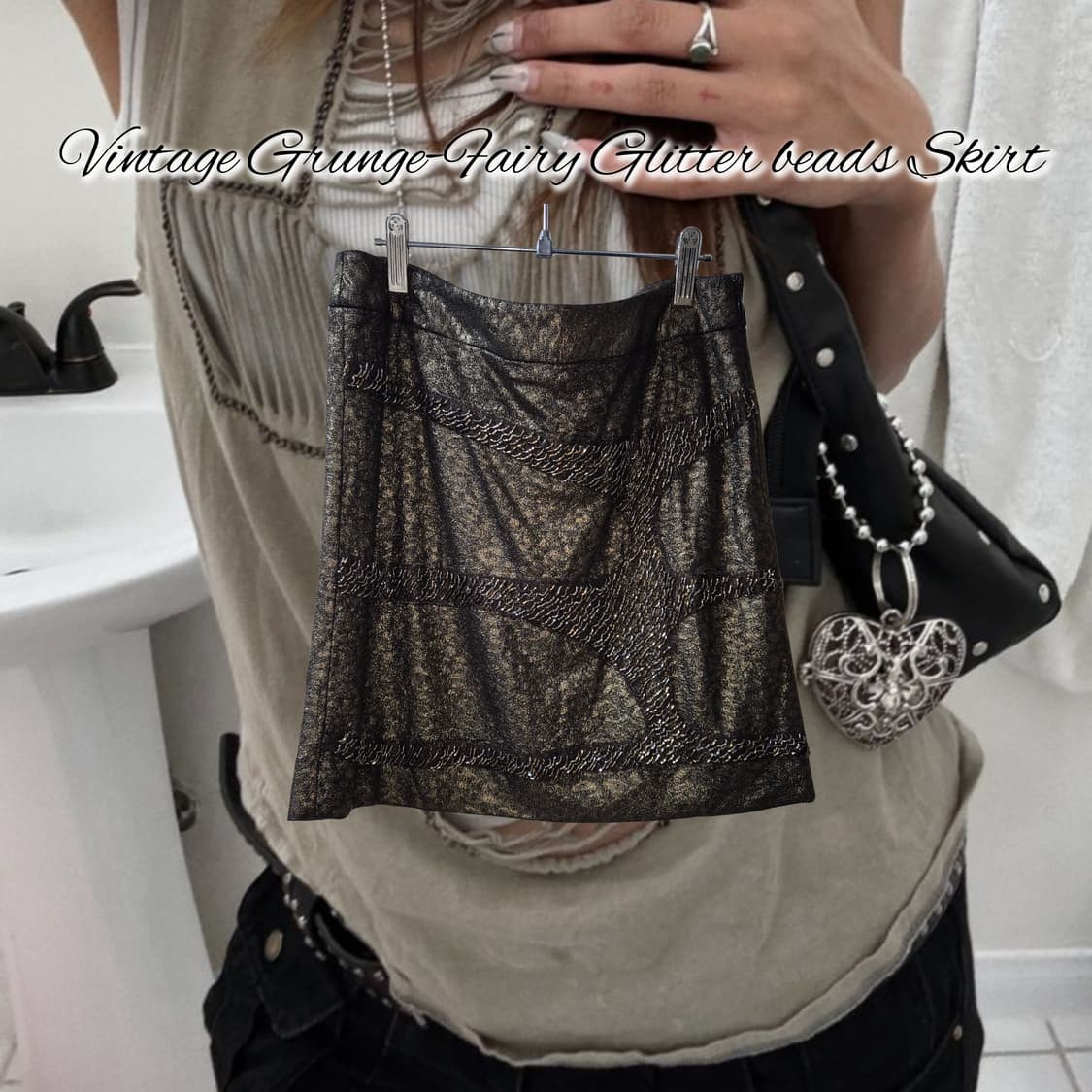 Vintage Grunge-Fairy Glitter beads Skirt 상품이미지1