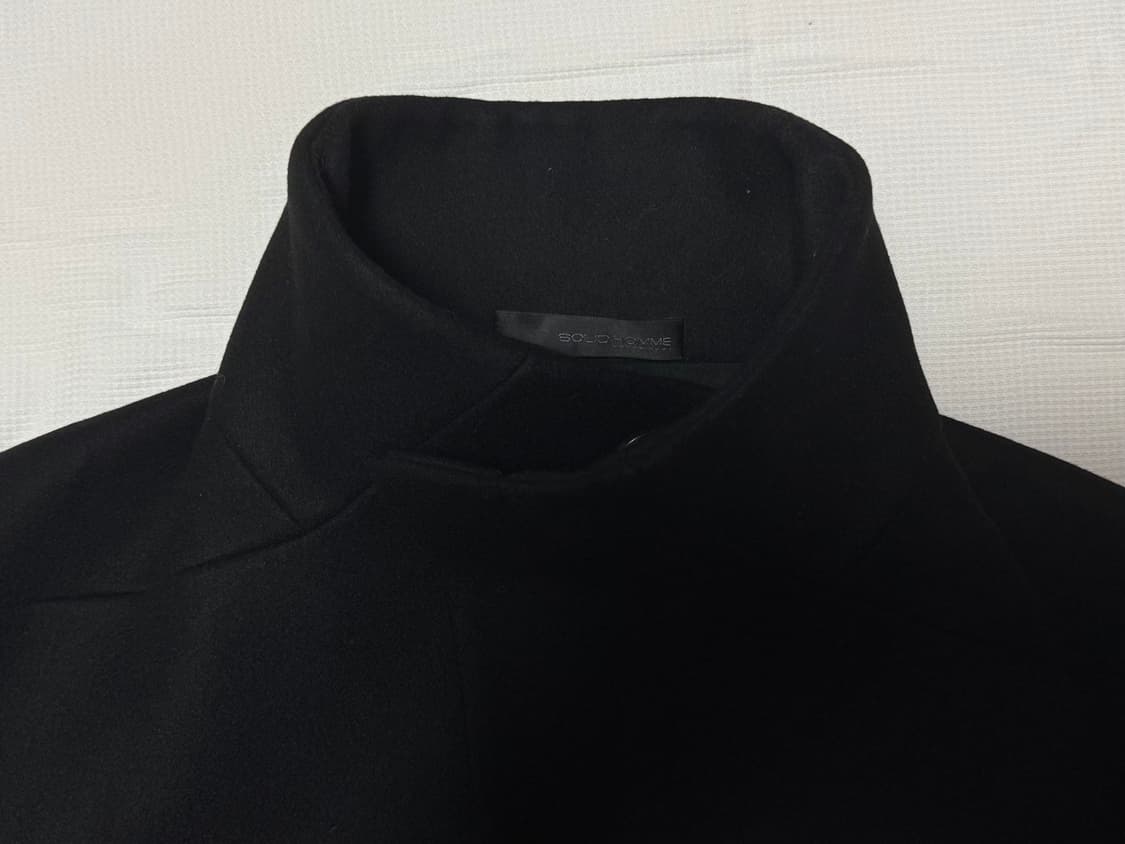 Solid Homme High Neck Hide Button Coat 상품이미지5