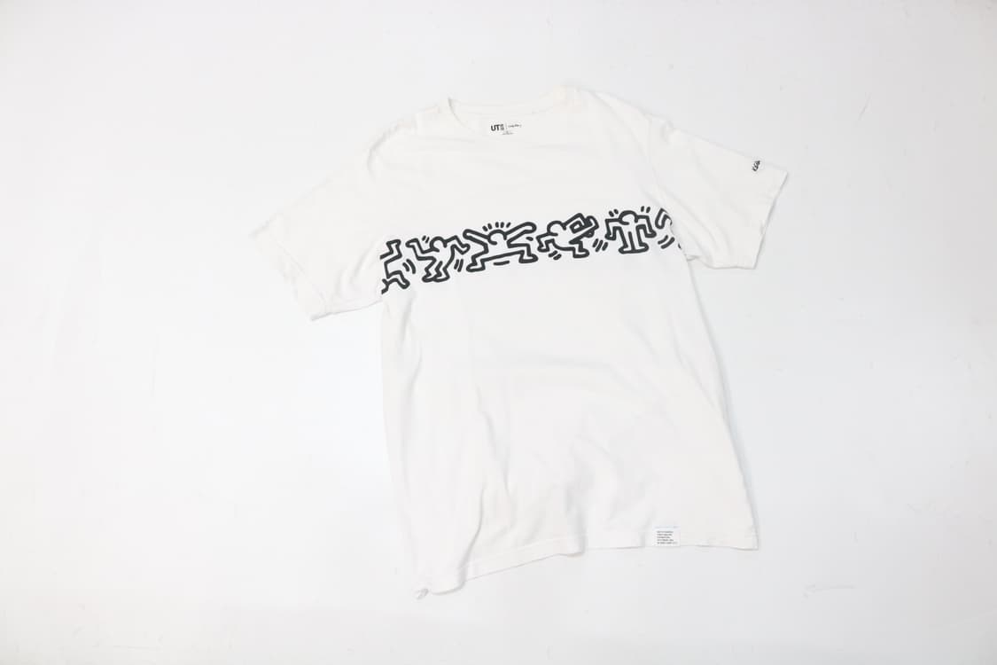 UT 키스 해링 그래픽 화이트 반팔 티셔츠 (XL) 상품이미지2