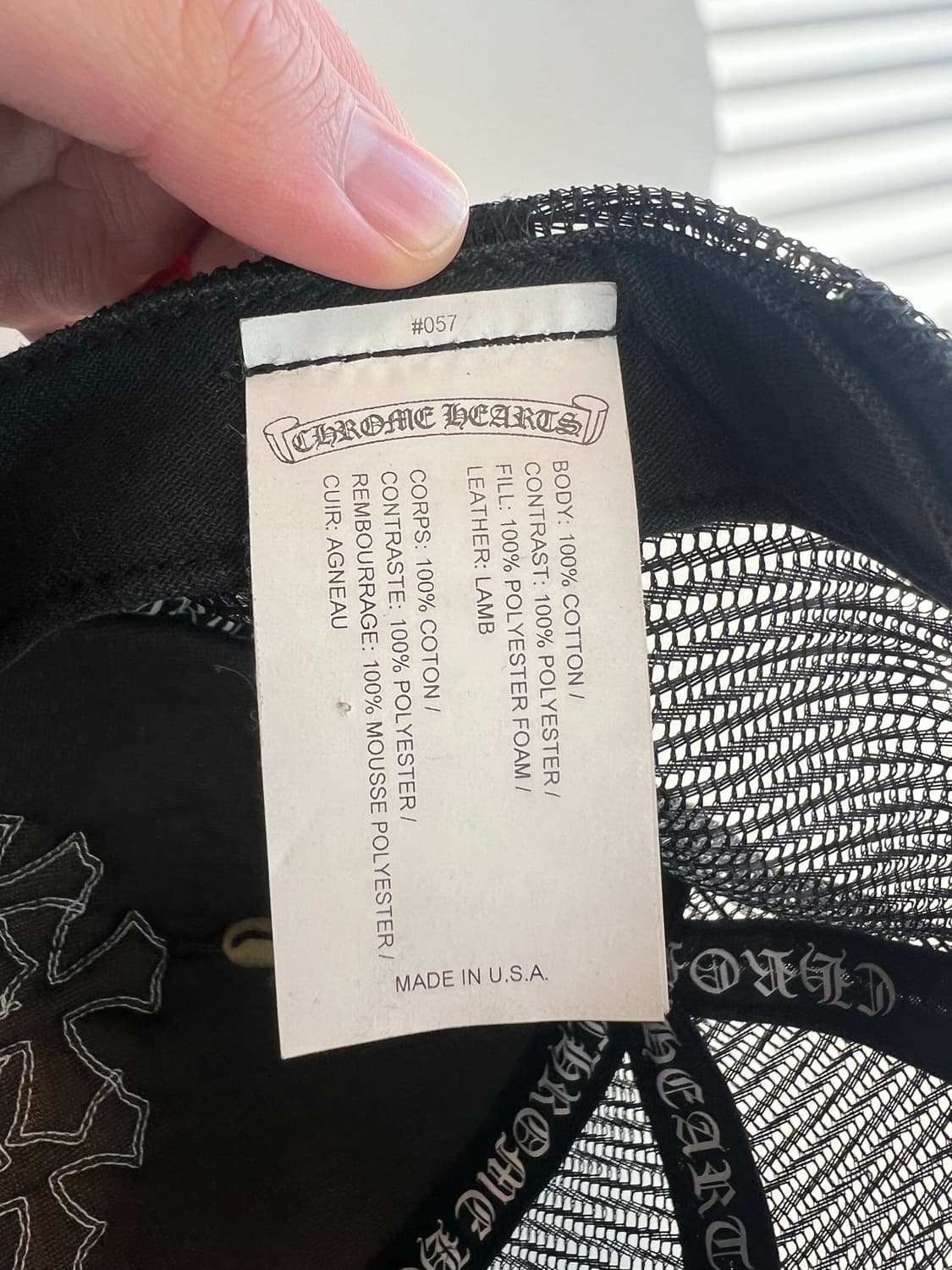 크롬하츠 레더 패치 세메터리 매쉬캡 상품이미지5