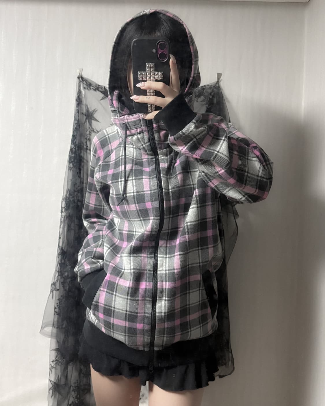 펑크 체크 포인트 후드집업  상품이미지3