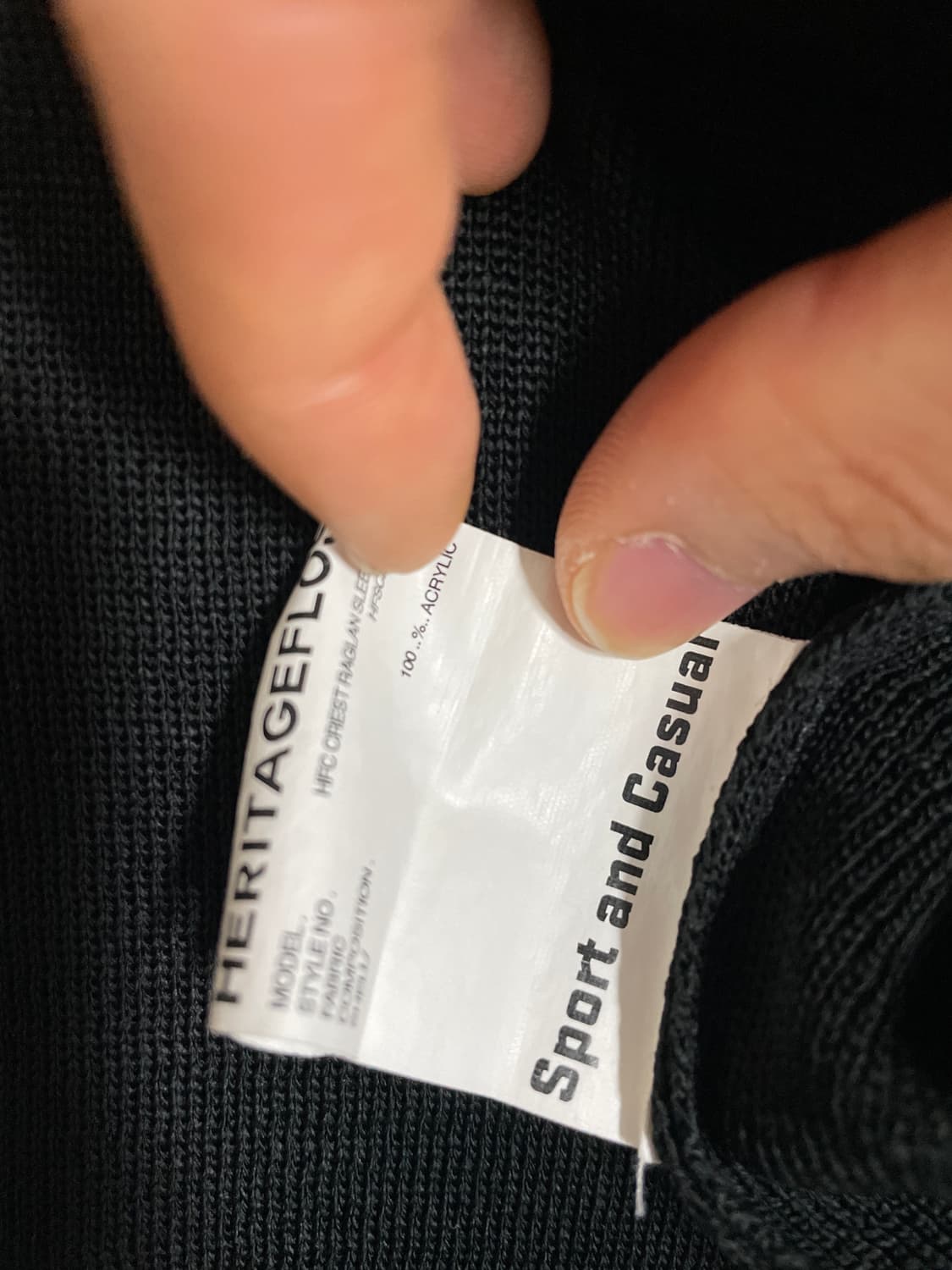 [L] hfc creft reglan sleeve polo black 상품이미지5