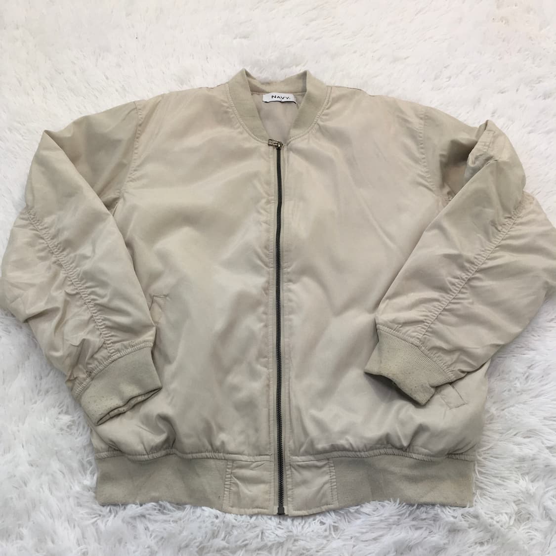 빈티지 아이보리 포켓 항공 점퍼 y2k 스트릿 갸루 펑키 일본빈티지740 상품이미지1