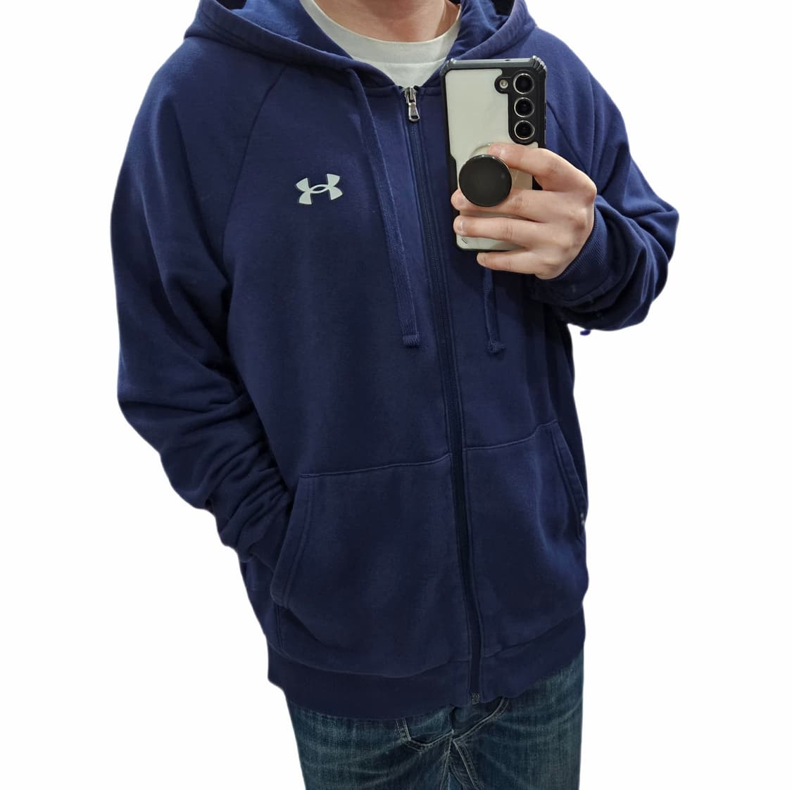 XL 언더아머 오버핏 기모 후드집업 네이비 상품이미지1