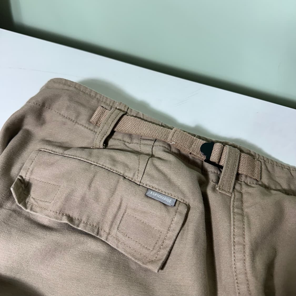 XL 에스피오나지 베이지카키 루즈핏 파라슈트 코튼 카고팬츠 상품이미지2