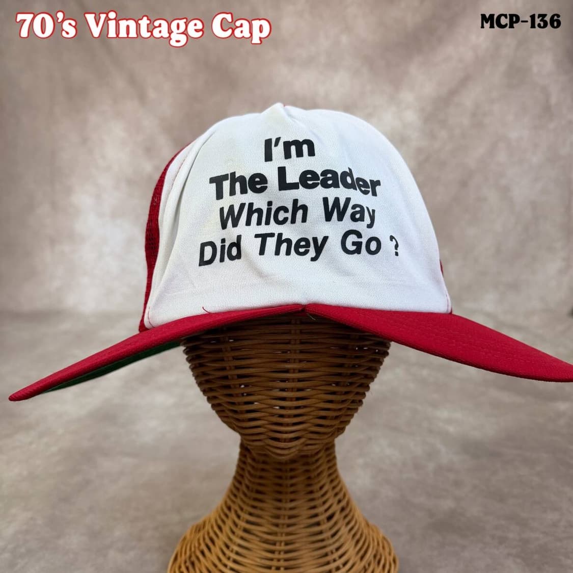 USA제 70＇s VintageCap 다브르브림멧슈캐프렛도 상품이미지2