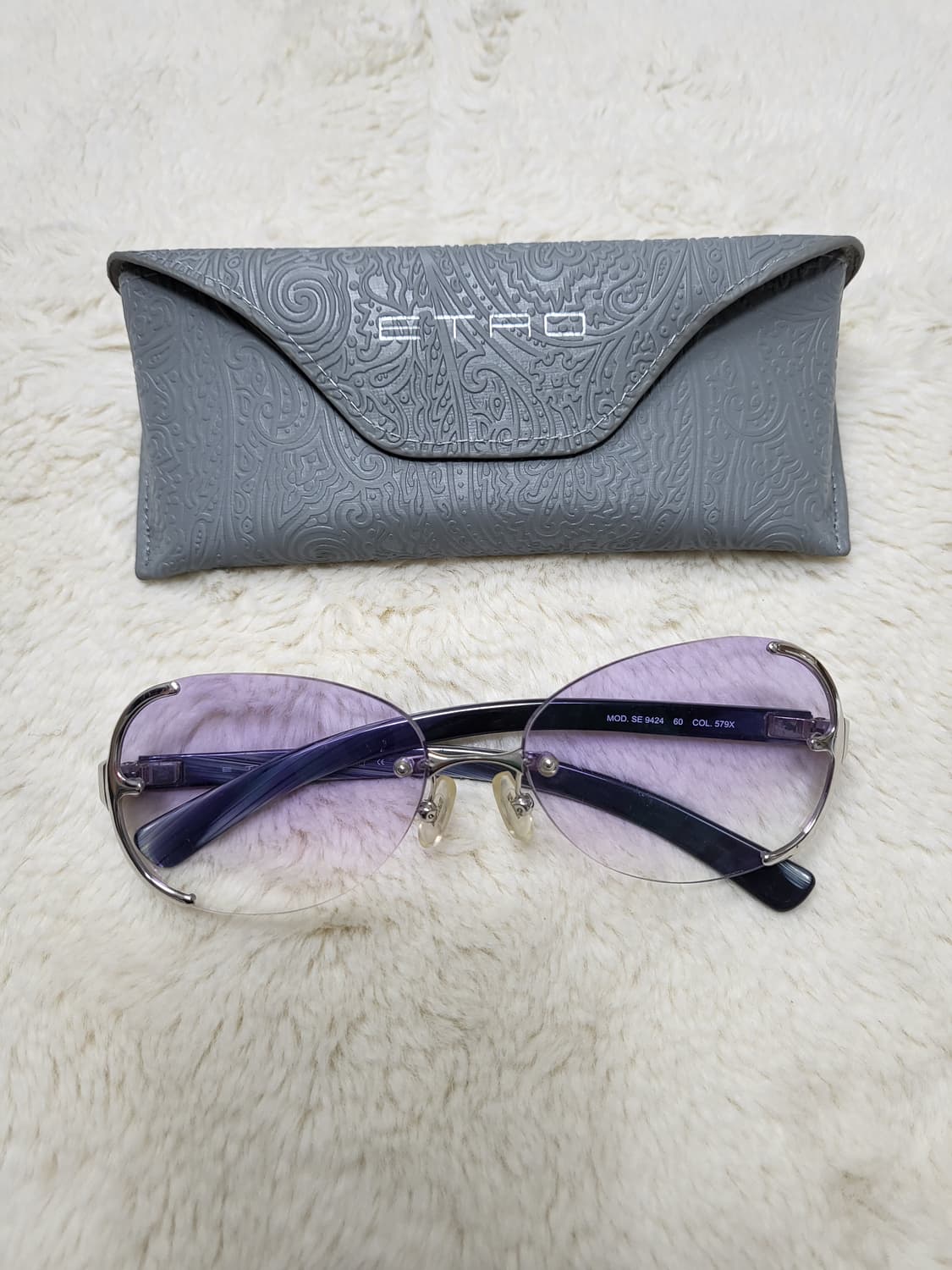 에트로 선글라스 퍼플 그라데이션 무테 썬글라스 안경 상품이미지1