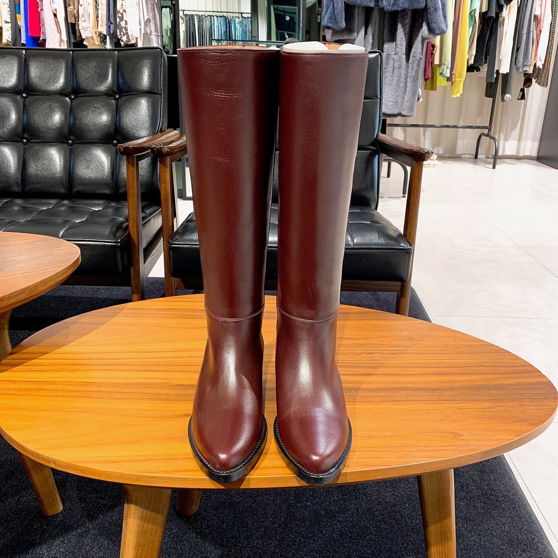 레그레스 여성 카프스킨 와인 컬러 롱부츠 80% 상품이미지1