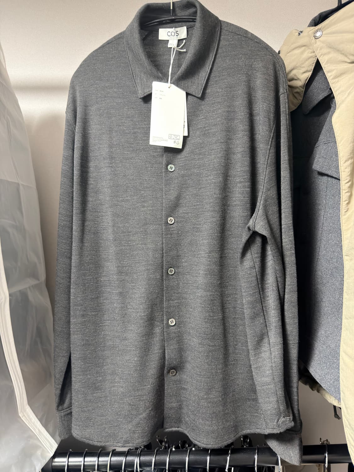 [M] cos 울 블렌드 저지 셔츠 다크 그레이 멜란지 상품이미지3