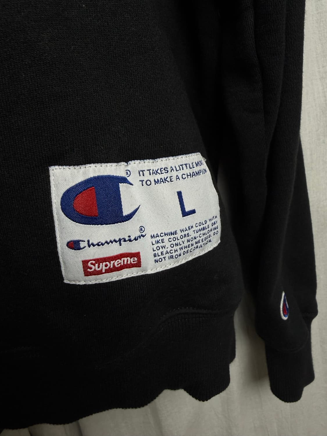 L) 슈프림 챔피온 콜라보 맨투맨 블랙 상품이미지3