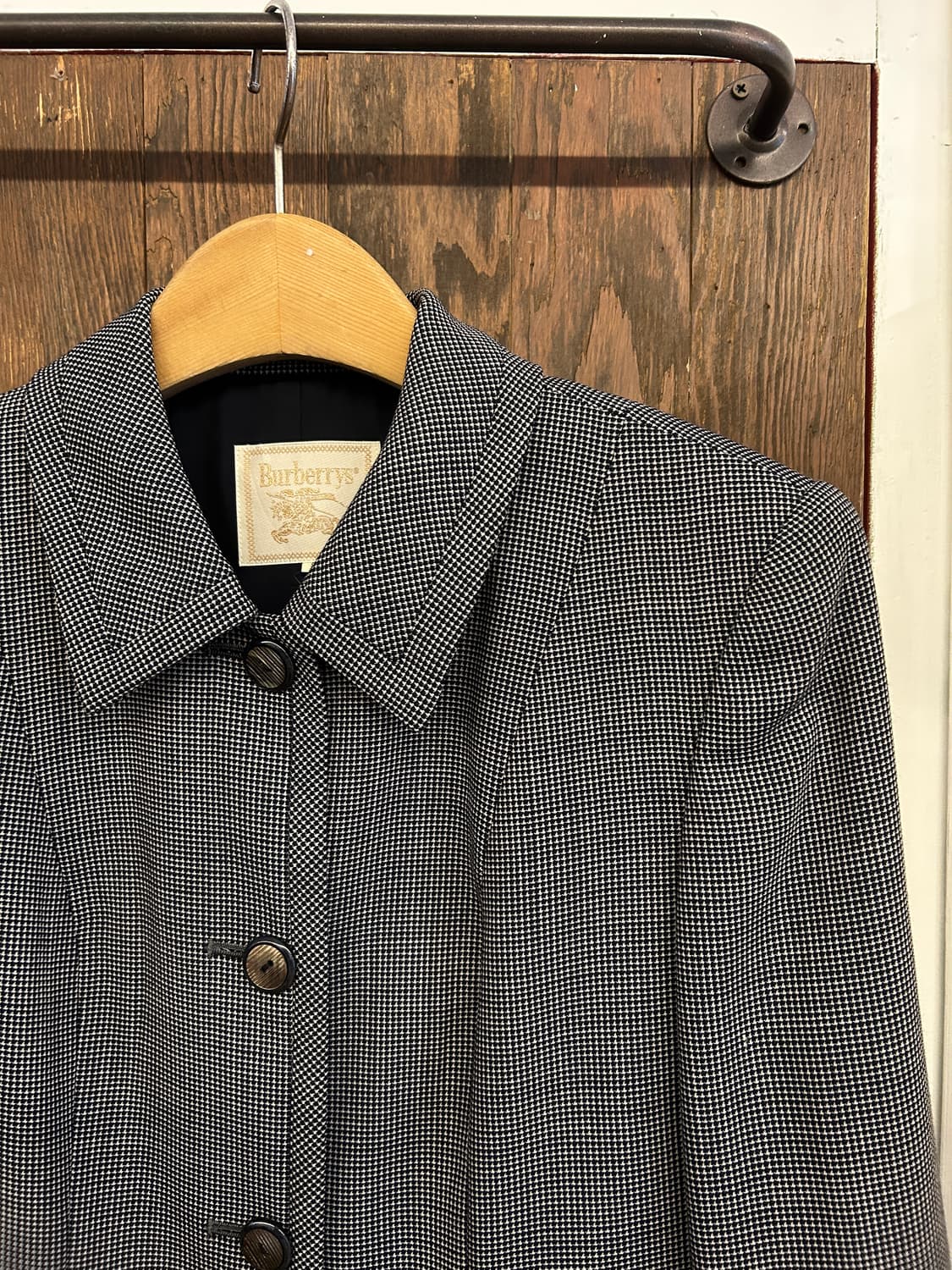 버버리 정품 네이비 잔체크 자켓 상품이미지3