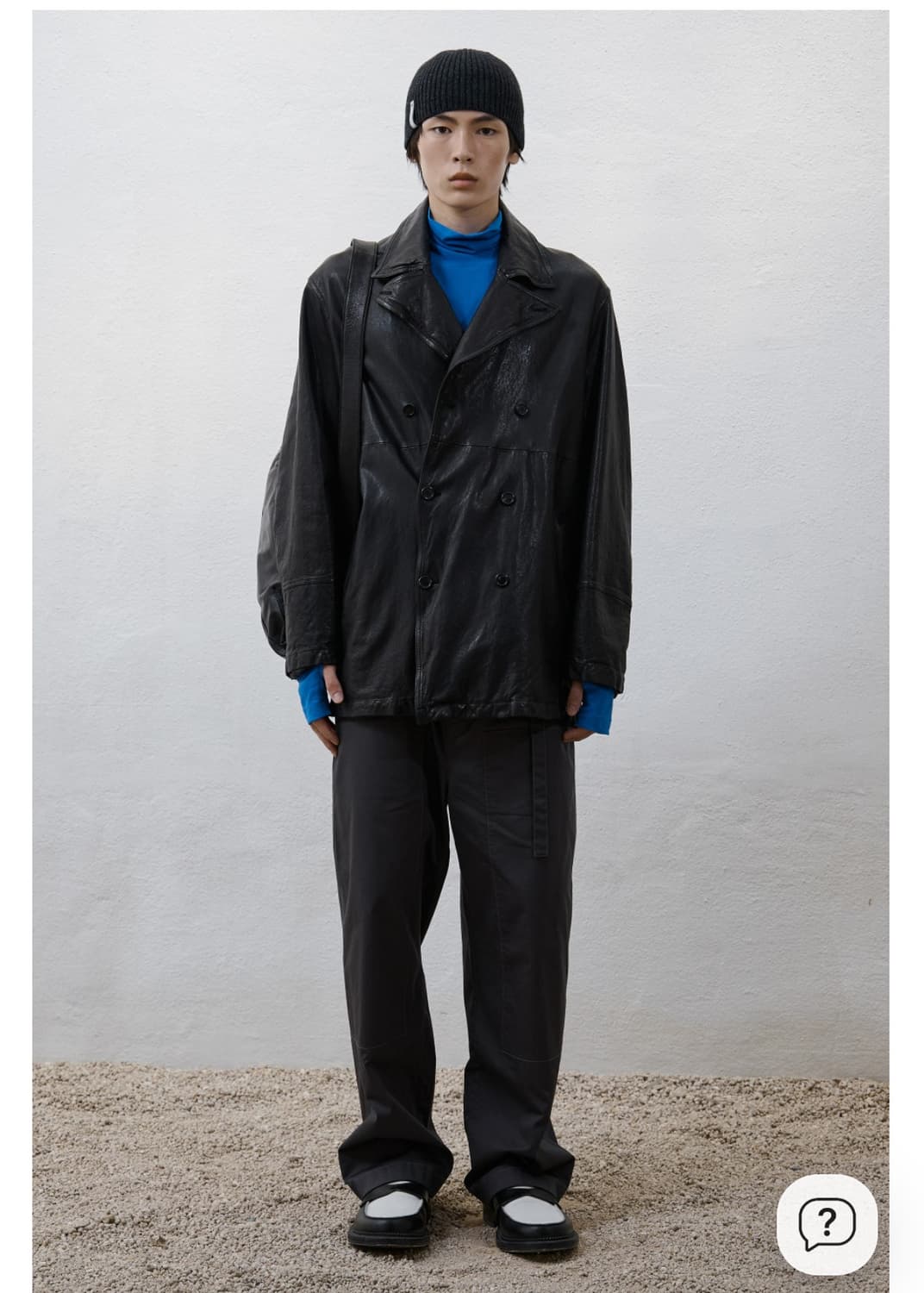 Washed Leather Pea Coat (M) 상품이미지3