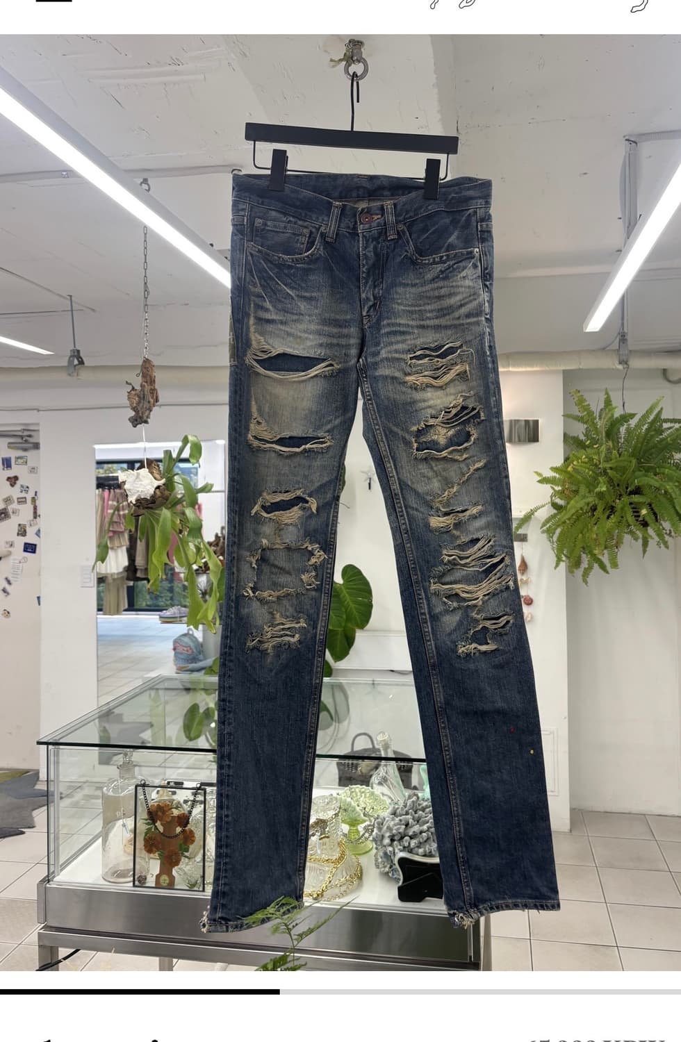 빈티지 y2k 데미지 워싱 데님팬츠 상품이미지2