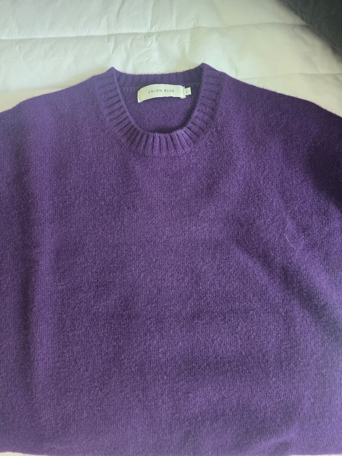 유니온블루 캐시미어 니트 v1 퍼플 L 상품이미지1