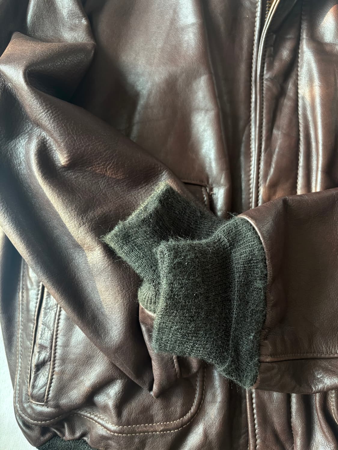 90s USA Schott Leather Jacket 상품이미지4