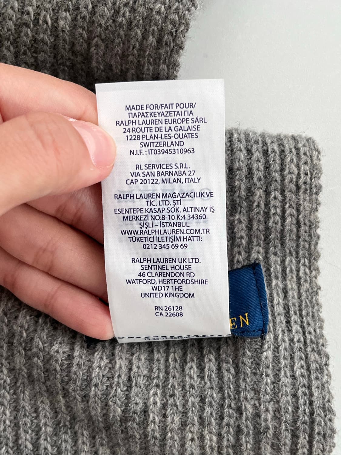폴로 랄프로렌 폴로 베어 니트 머플러 그레이 상품이미지6