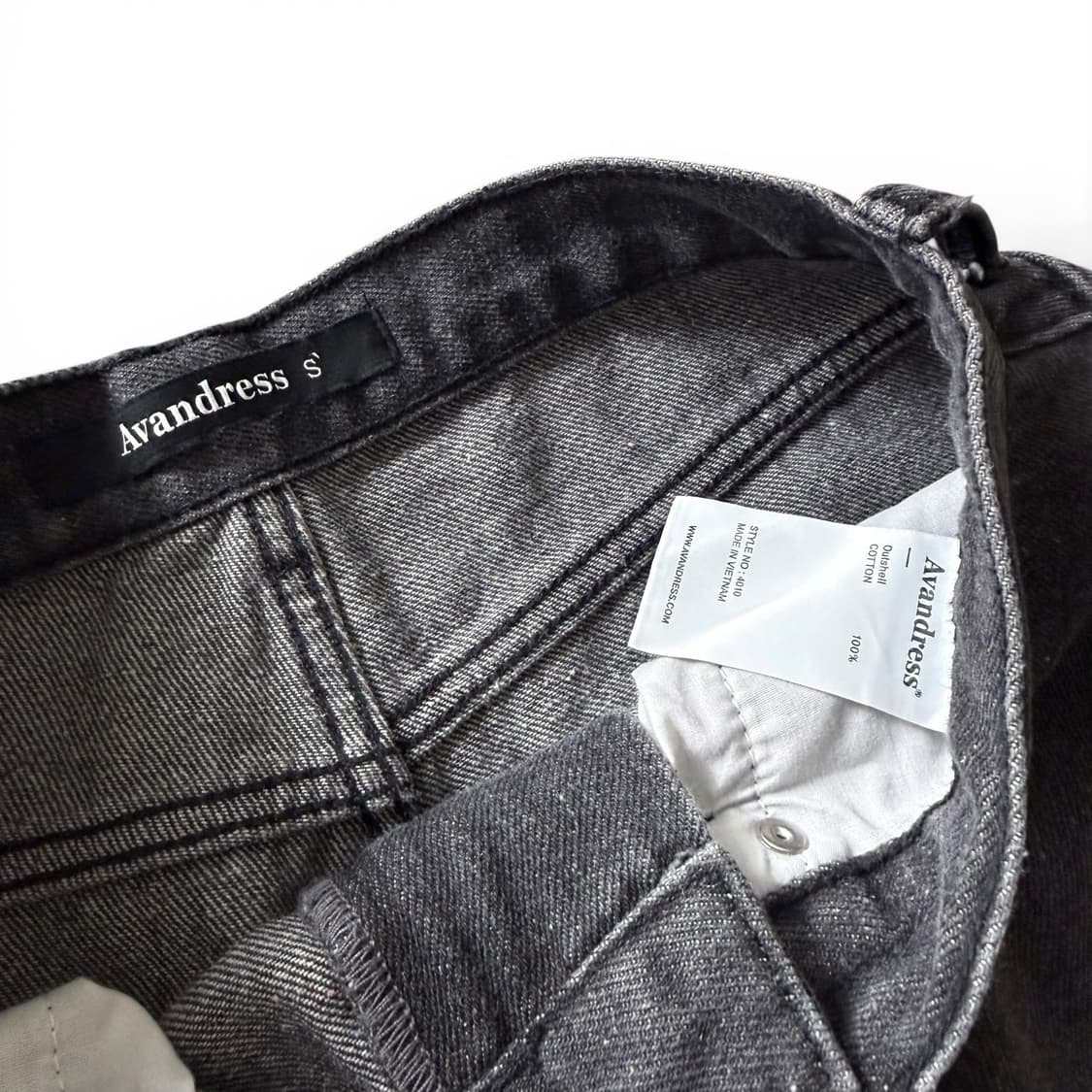 Avandress Black Washed Denim Cargo Short 상품이미지4