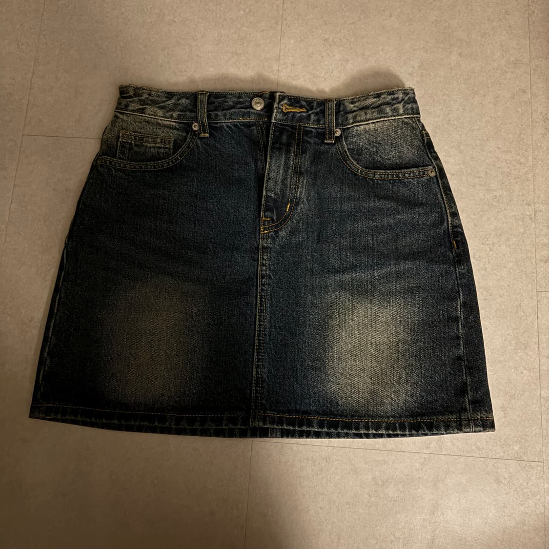 빈티지 워싱 데님 미니 스커트 상품이미지1