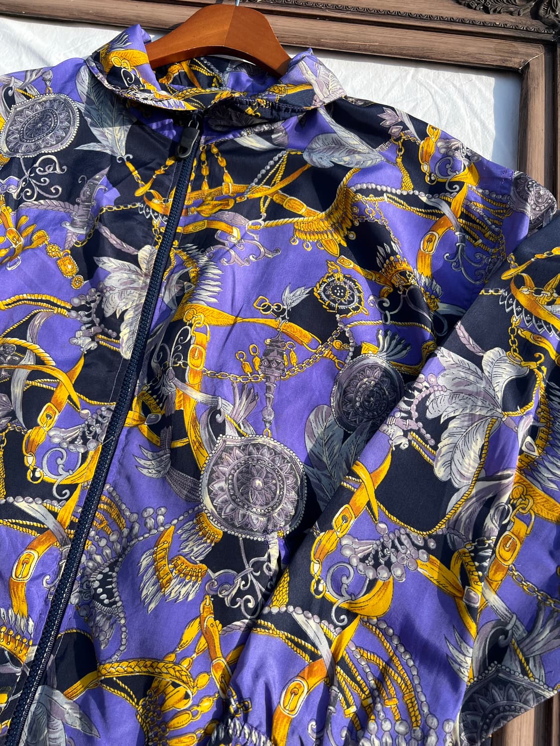 퍼플 바로크 패턴 윈드브레이커 자켓 상품이미지2