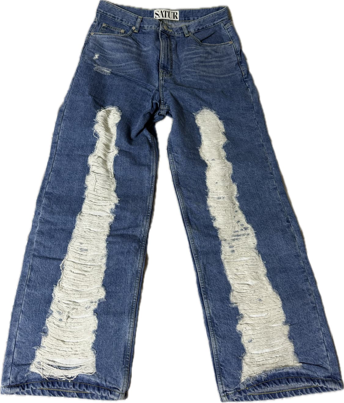 (L) 세터 디스트로이드 뉴트로 핏 데님 팬츠 레트로 블루 상품이미지2